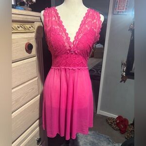 NWOT Pink Lace Babydoll Nightie